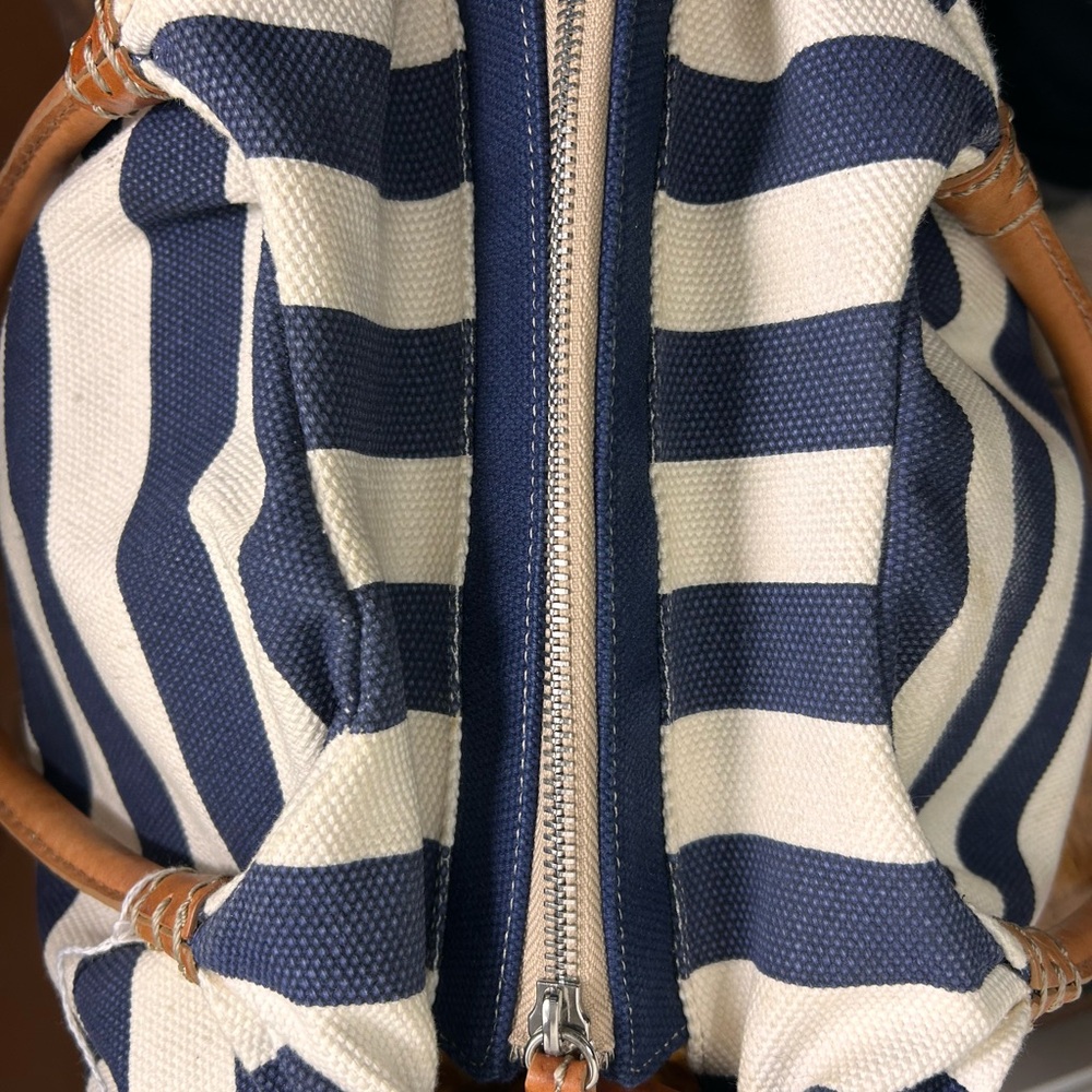 Brighton Marina canvas tote bag Nautical Striped Tote Bag with charms - Picture 7 of 11